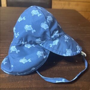 HB Blue Whale Print Baby Sun Hat (0-6 months)